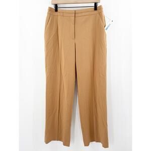 DKNY Pants Size 10 NWT Wide Leg Trousers Camel Stretch Office Work Business